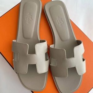 Hermes Oran sandals Beige Mastic size 37 brand new